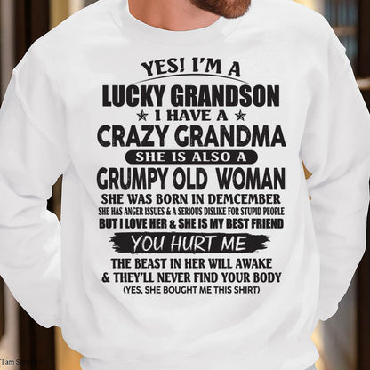 DECEMBER - LUCKY GRANDSON OF CRAZY GRANDMA -  FROM GRANDMA - KATE12 (SKU10-173-12)