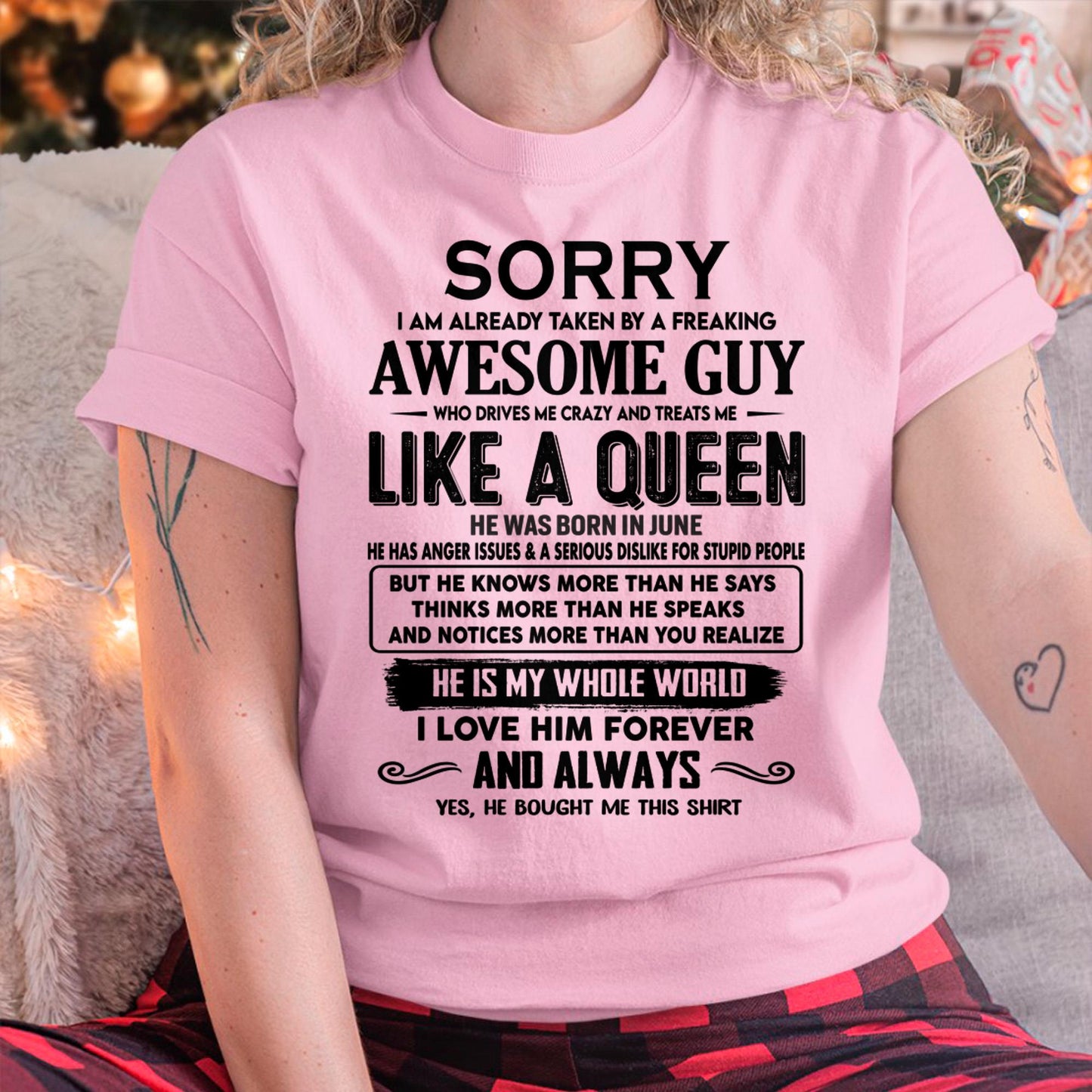 June - Sorry I am already taken by a freaking awesome guy - Gift for Wife From Husband - KATE06 (SKU-SRG-06)