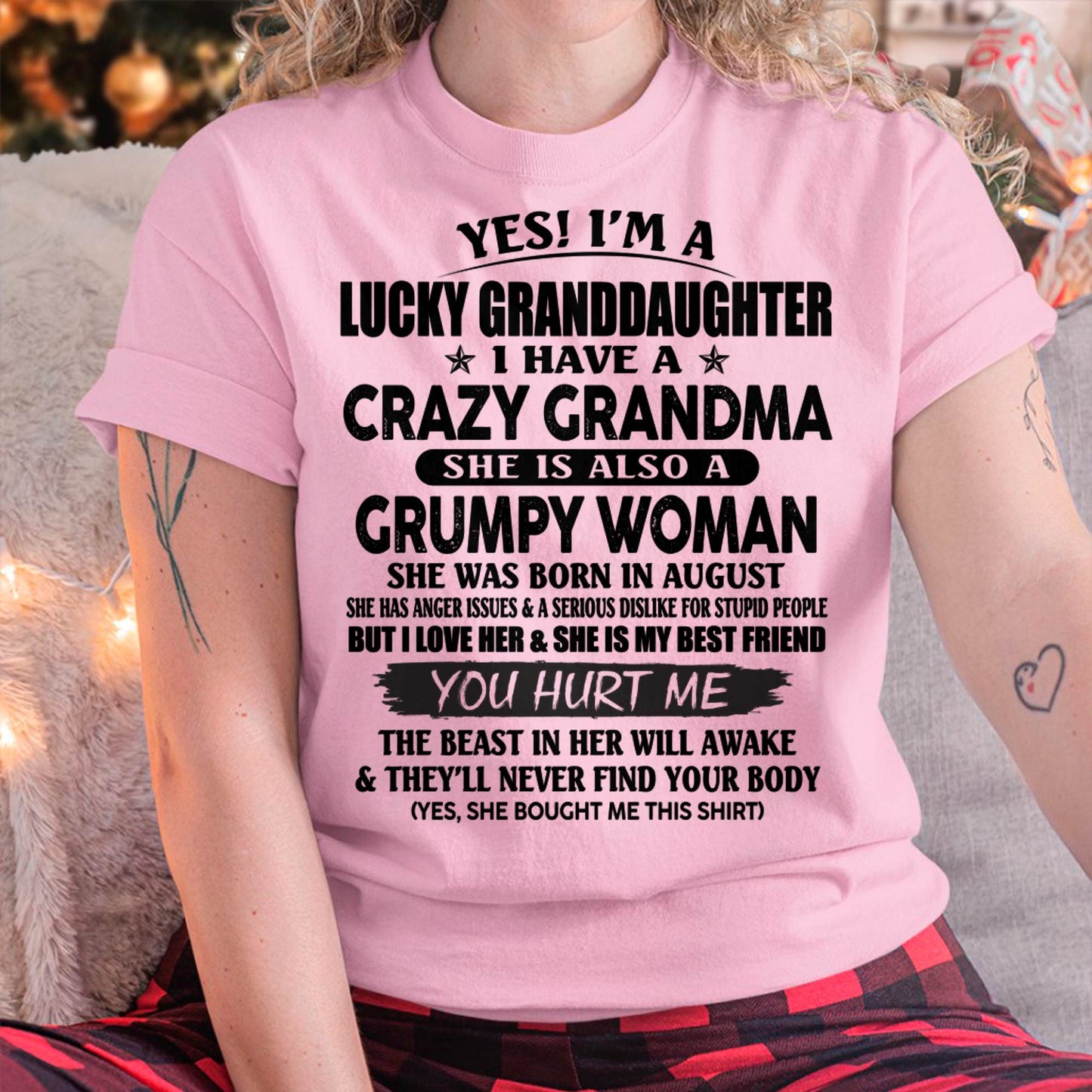 AUGUST - LUCKY GRANDDAUGHTER OF CRAZY GRANDMA - PERFECT GIFT FROM GRANDMA - KATE08 (SKU12-146-08)
