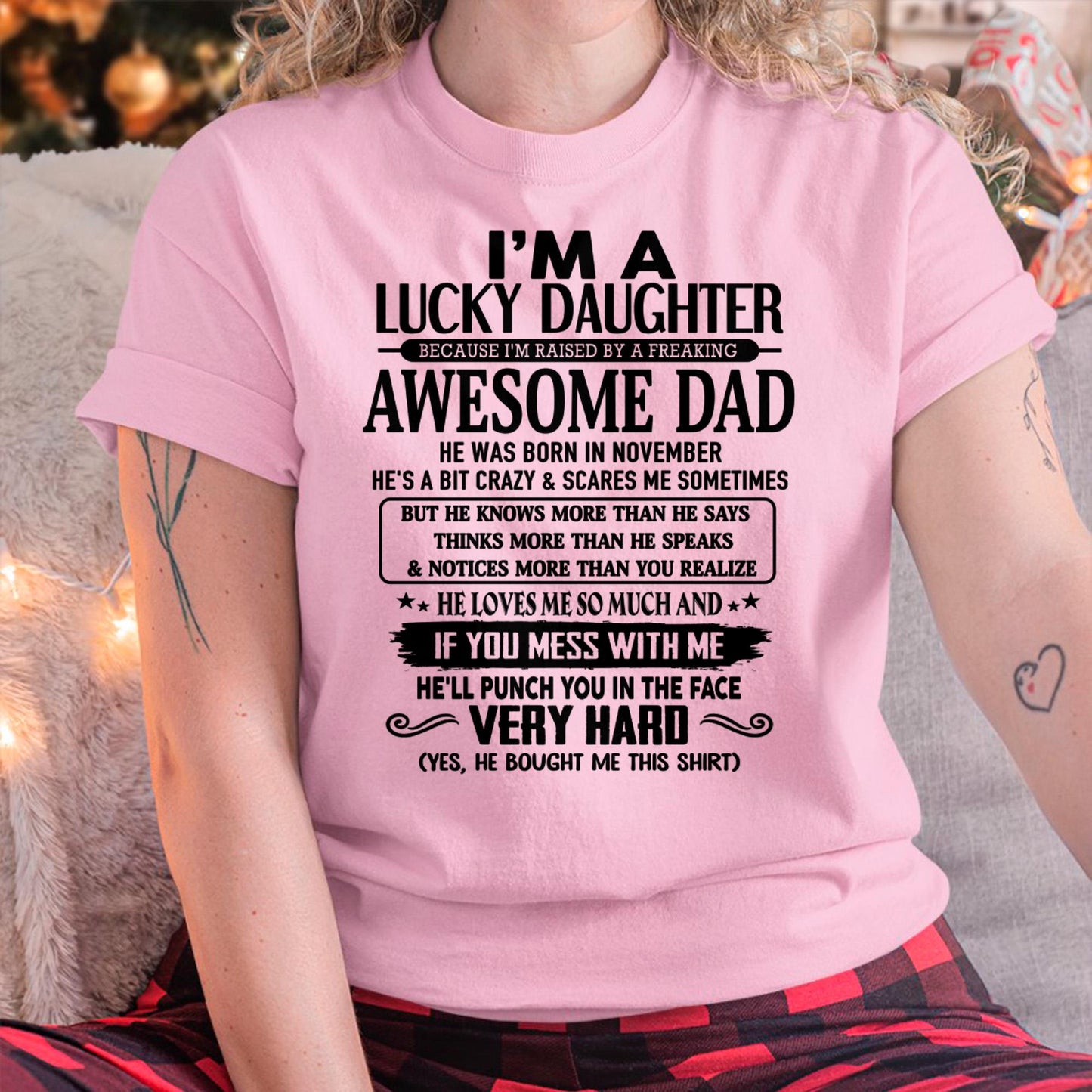 November - I'm Lucky Daughter - Gift for Daughter from Dad - KATE11 (SKU-TLUCKYDD-11)