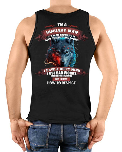 JANUARY - KNOW HOW TO RESPECT - BIRTHDAY T-SHIRT FOR MEN - KATE01 (SKU12-162-01)