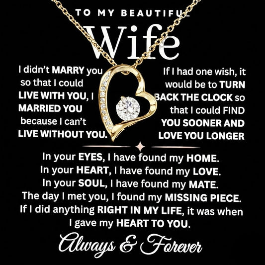 TO MY LOVE - "FIND YOU SOONER AND LOVE YOU LONGER" - FROM HUSBAND NECKLACE - PERFECT GIFT FOR VALENTINE  - Premium Forever Love Necklace