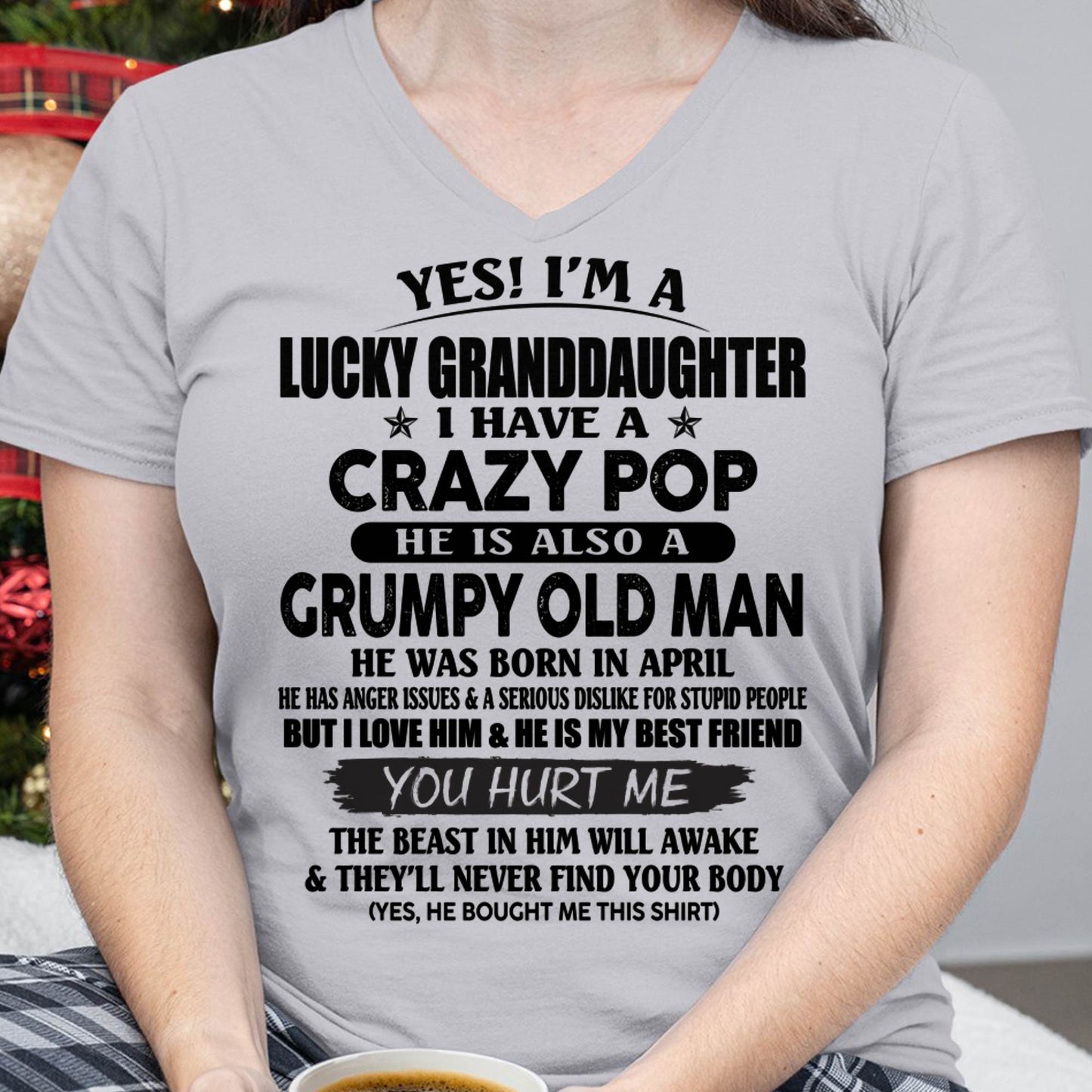 APRIL - LUCKY GRANDDAUGHTER OF CRAZY POP - PERFECT GIFT FOR YOUR GRANDDAUGHTER FROM POP - KATE04 (SKU12-39-04)