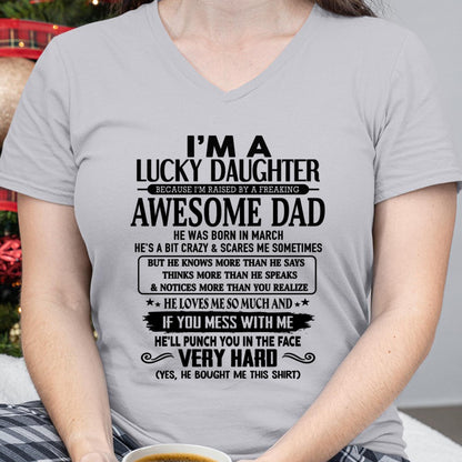 March - I'm Lucky Daughter - Gift for Daughter from Dad - KATE03 (SKU-TLUCKYDD-03)